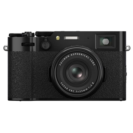 Fujifilm X100VI, black, front view infographic