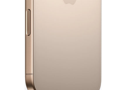 Apple iPhone 16 Pro in Desert Titanium, rear view of triple-camera system