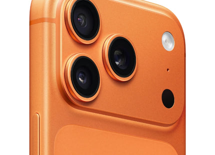Apple iPhone 17 Pro Max Cosmic Orange rear angle