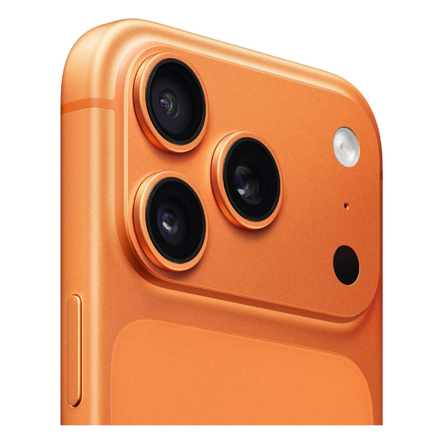 Apple iPhone 17 Pro Max Cosmic Orange rear angle