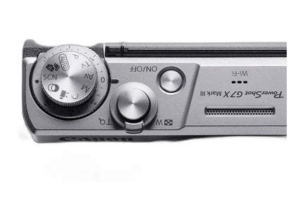 Canon PowerShot G7 X Mark III, silver, top view
