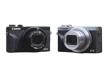 Canon PowerShot G7 X Mark III, silver, angled view