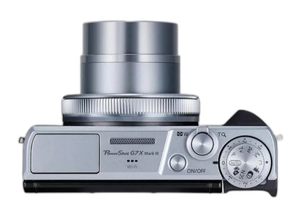 Canon PowerShot G7 X Mark III, silver, angled view