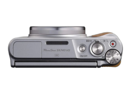 Canon PowerShot SX740 HS, silver, angled view