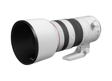 Canon RF 70-200mm f/2.8 L IS USM Z – Telephoto Zoom Lens in White — angled view