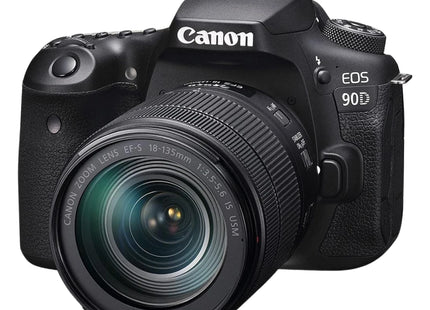 Canon EOS 90D DSLR with 18-135mm lens rear LCD view