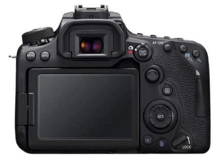 Canon EOS 90D DSLR with 18-135mm lens front view