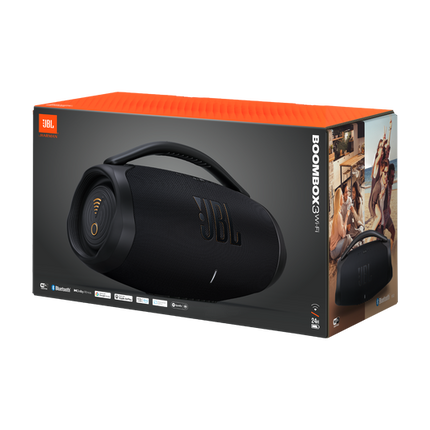 JBL Boombox 3 Wi-Fi, black, retail box view