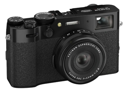 Fujifilm X100VI camera, black, three-quarter view