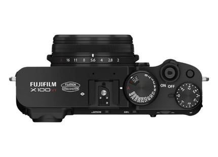 Fujifilm X100VI camera, black, top view