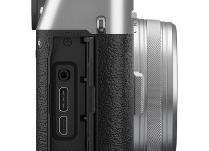 Fujifilm X100VI camera, silver, three-quarter view