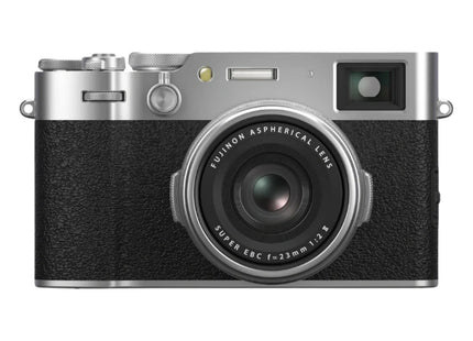 Fujifilm X100VI camera, silver, front view
