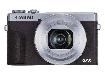 Canon PowerShot G7 X Mark III silver front three-quarter view
