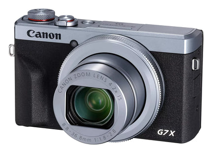 Canon PowerShot G7 X Mark III silver with zoom lens extended