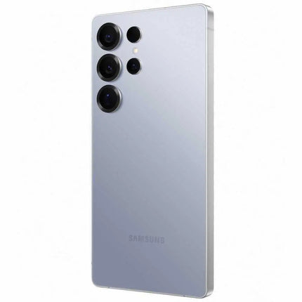Samsung Galaxy S25 Ultra, titanium silver blue, rear angled view