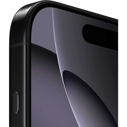 Apple iPhone 16 Pro Max, black titanium, side edge close-up