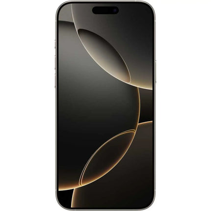 Apple iPhone 16 Pro, natural titanium, front screen display on