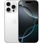 Apple iPhone 16 Pro, white titanium, front and back angled view