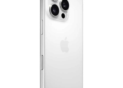 Apple iPhone 16 Pro, white titanium, back view