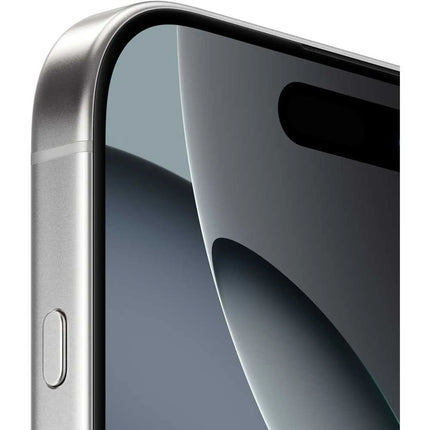 Apple iPhone 16 Pro Max, white titanium, side edge close-up
