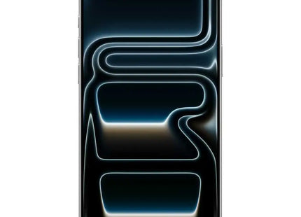 Apple iPhone 17 Pro Max, silver/black, rear close-up showing camera and abstract design