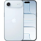 Apple iPhone Air, sky blue, rear and front angled view