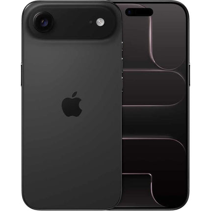 Apple iPhone Air, space black, rear and front angled view
