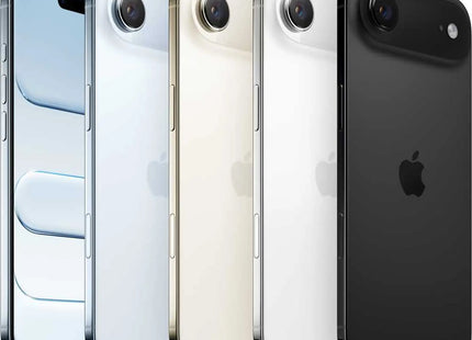 Apple iPhone Air, multi-color lineup showing four color options rear view