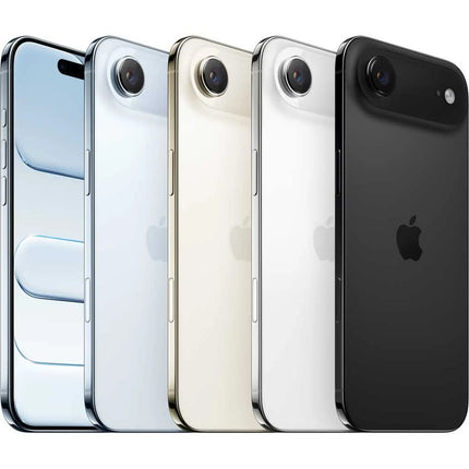Apple iPhone Air, multi-color lineup showing four color options rear view