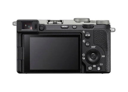 Sony Alpha 7C II with FE 28-60mm Lens in Silver — rear view