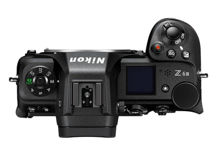 Nikon Z6 III mirrorless camera body, top view