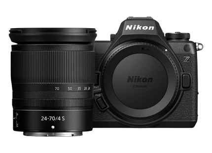 Nikon Z6 III with 24-70mm f4 lens, three-quarter view