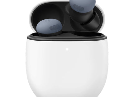 Google Pixel Buds Pro 2, Moonstone, case open with earbuds
