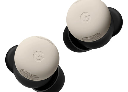 Google Pixel Buds Pro 2, Porcelain, earbuds beside case