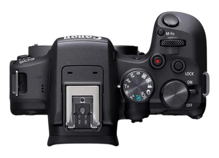 Canon EOS R10 mirrorless camera body top view