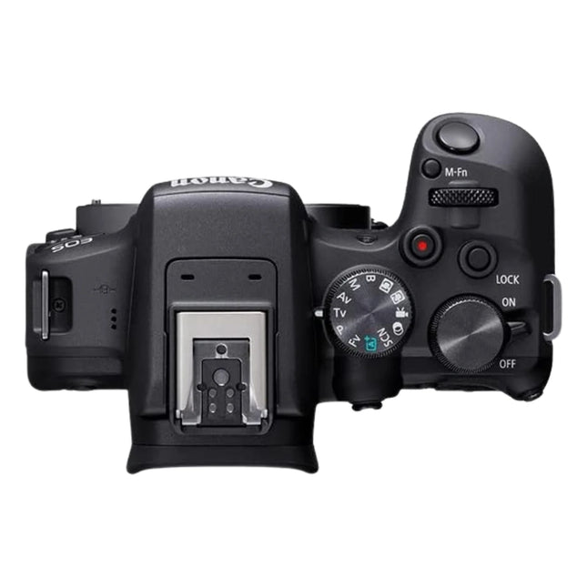 Canon EOS R10 mirrorless camera body top view
