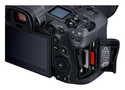 Canon EOS R5 mirrorless camera body side port view