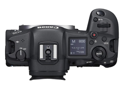 Canon EOS R5 mirrorless camera body top view