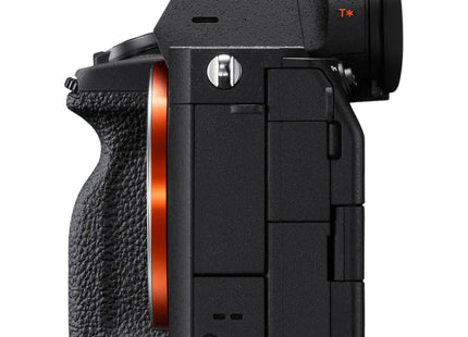 Sony Alpha a7 IV mirrorless camera body, side view