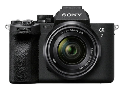 Sony Alpha a7 IV with FE 28-70mm F3.5-5.6 OSS Lens — angled view