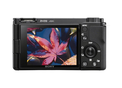 Sony ZV-E10 – APS-C Vlog Camera with 16-50mm Lens in Black — rear view