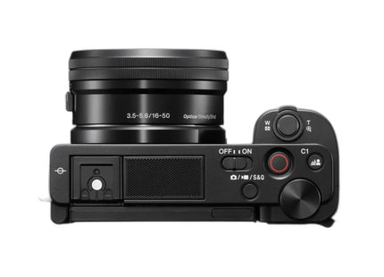 Sony ZV-E10 – APS-C Vlog Camera with 16-50mm Lens in Black — top view