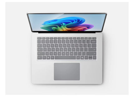 Microsoft Surface Laptop 7th Edition, Platinum, open top-down keyboard view