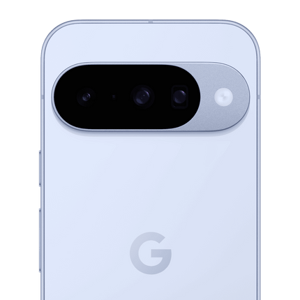 Google Pixel 10, lavender, rear camera module close-up