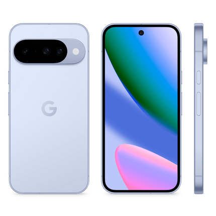 Google Pixel 10, lavender, front and side view pair